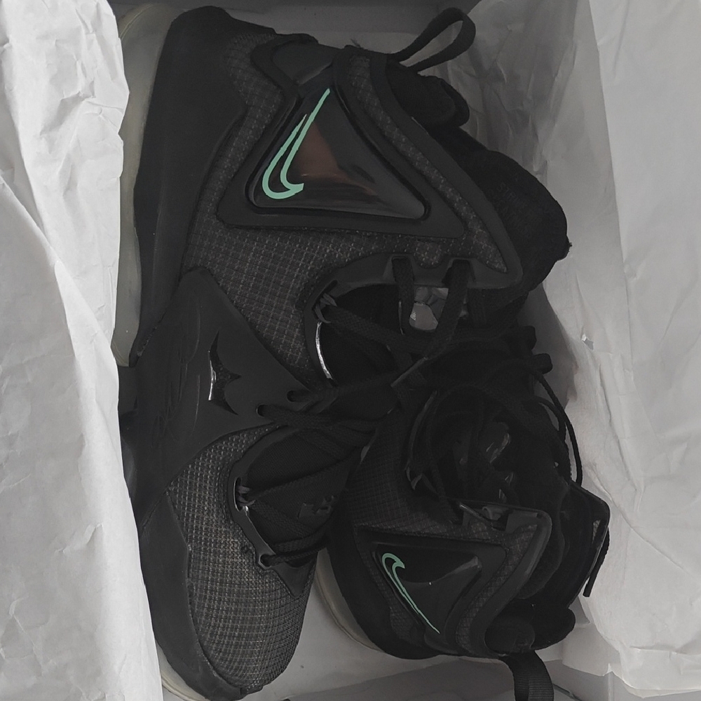 Lebron James 19 Black and Teal Athletic Sneakers